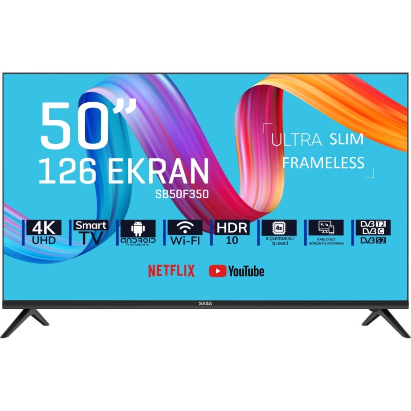 SABA SB50F350 FRAMELESS ULTRA HD ANDROID 9 SMART TV