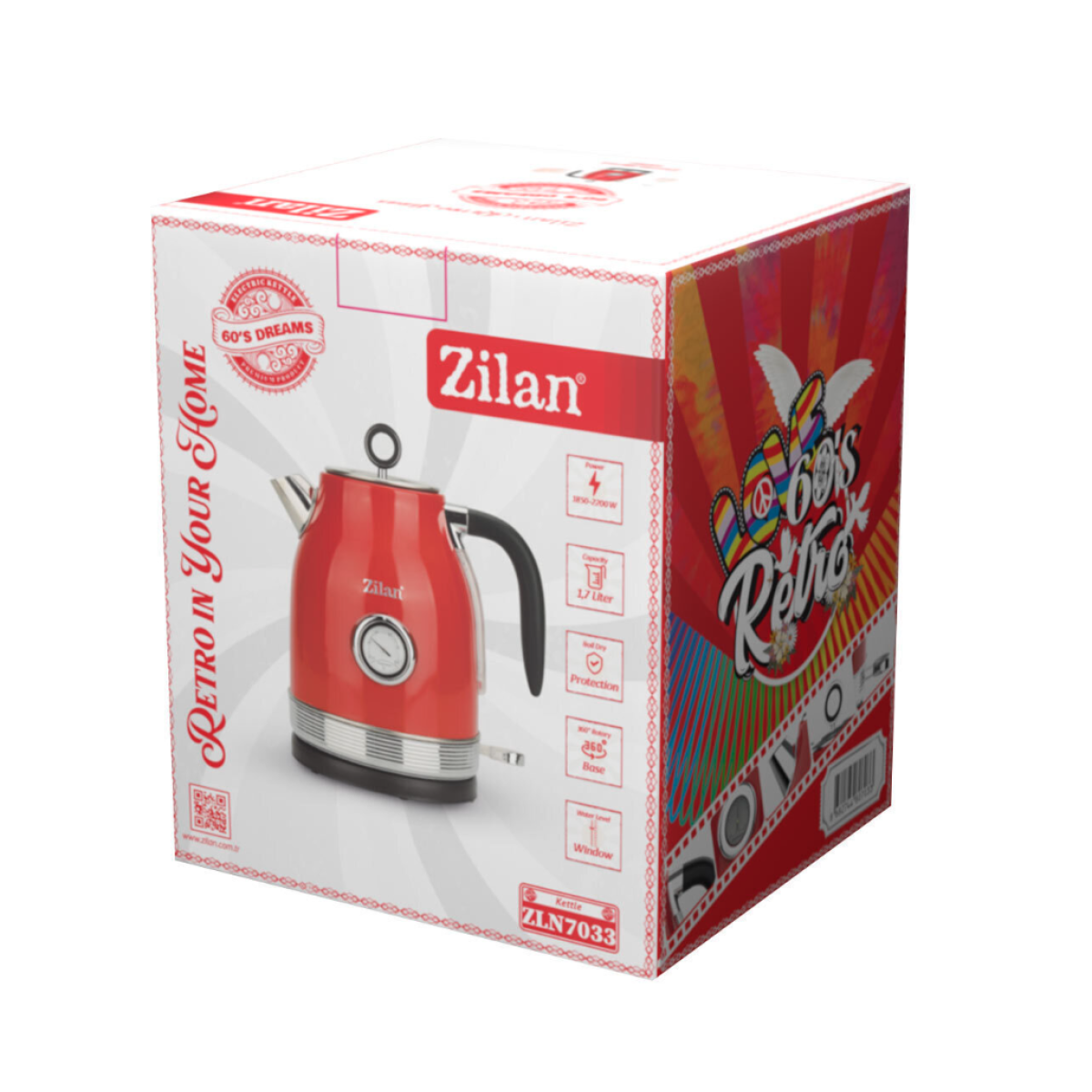 ZILAN ZLN7033 Ρετρό Βραστήρας νερού 1.7L 2200W