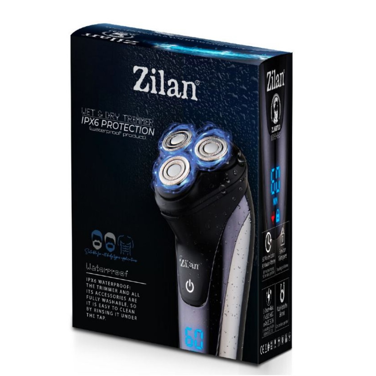 ZILAN ZLN8733 Επαναφορτιζόμενη Ξυριστική Μηχανή Προσώπου