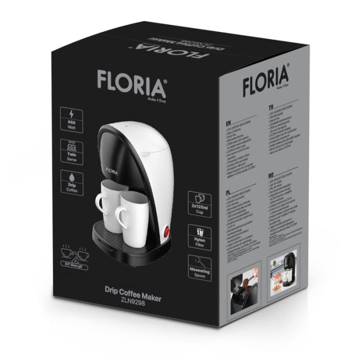 FLORIA ZLN9298 Καφετιέρα Φίλτρου 450W