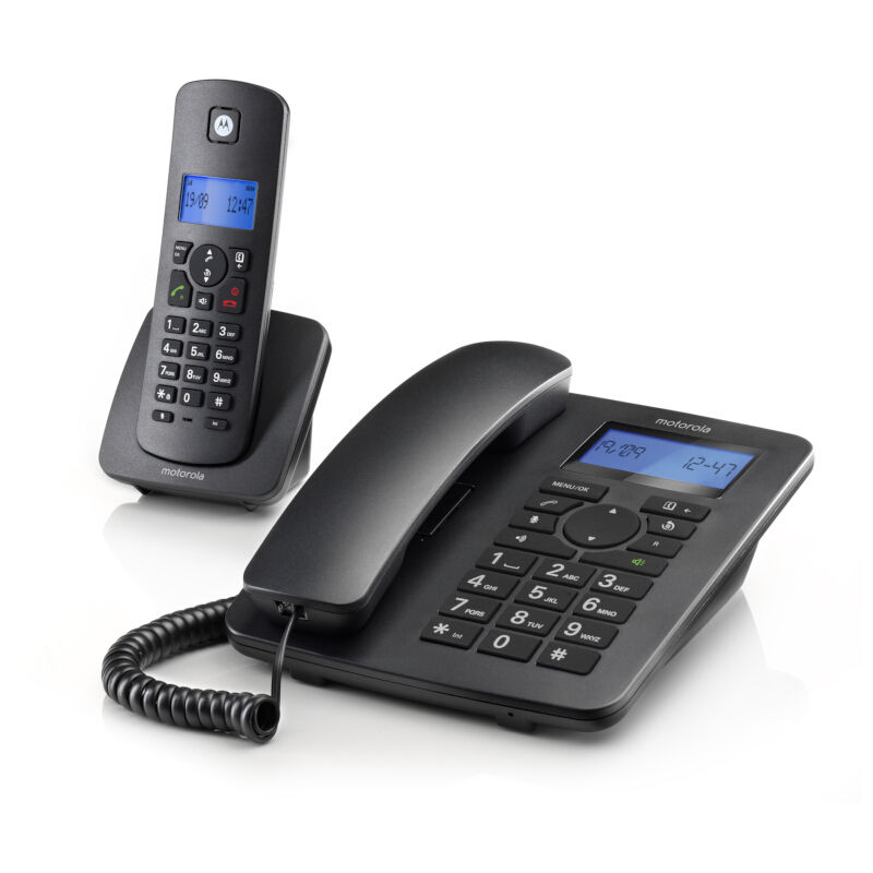 Motorola C4201 COMBO Ενσύρματο και ασύρματο τηλέφωνο σετ Μαύρο