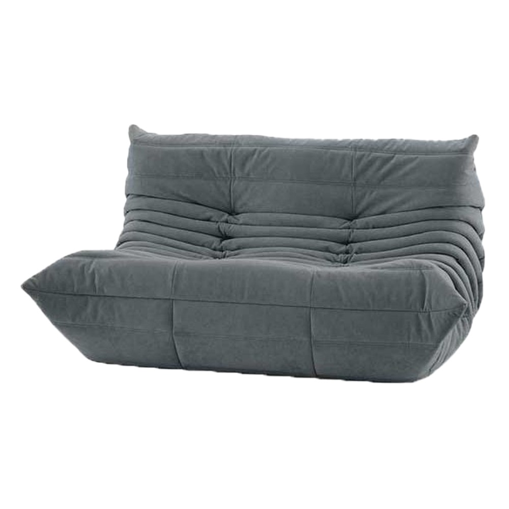 Καναπές διθέσιος Nextdeco Togo Alcantara σκούρο γκρι Υ70x132x102εκ