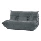 Καναπές διθέσιος Nextdeco Togo Alcantara σκούρο γκρι Υ70x132x102εκ