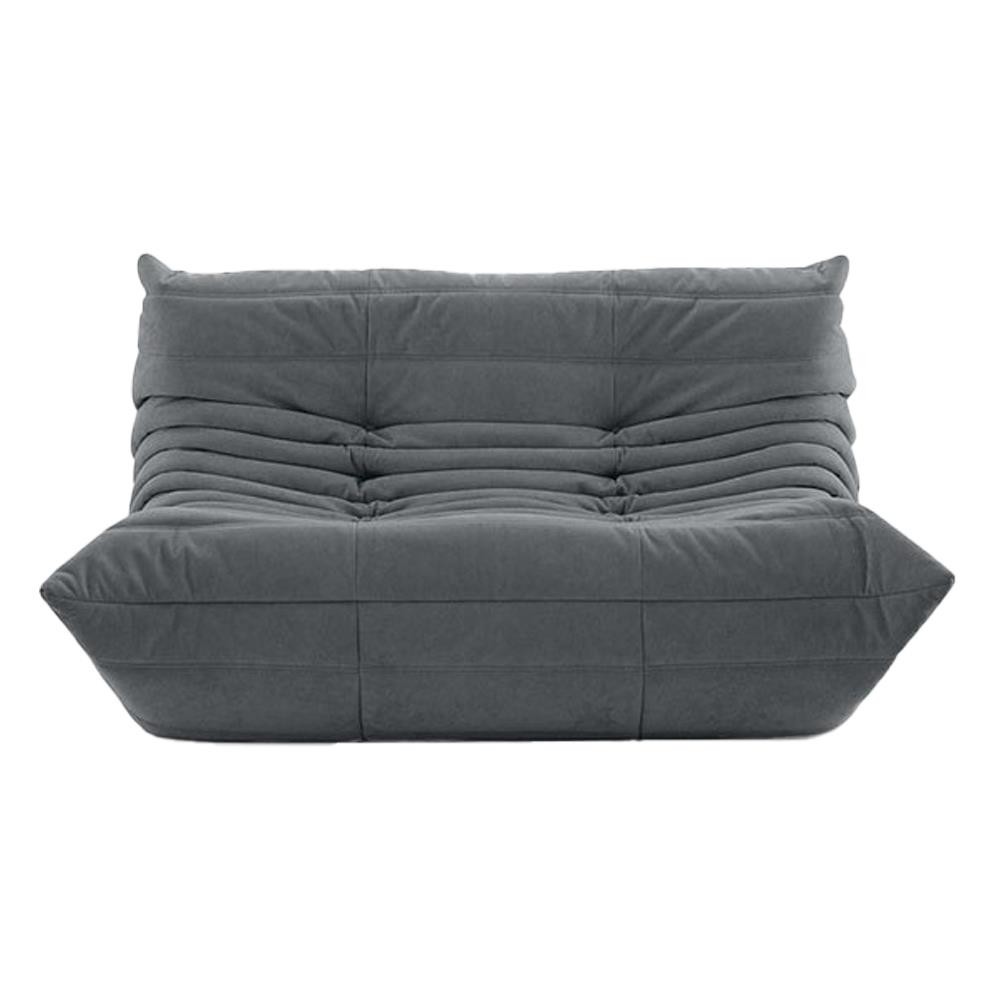 Καναπές διθέσιος Nextdeco Togo Alcantara σκούρο γκρι Υ70x132x102εκ