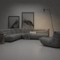 Καναπές διθέσιος Nextdeco Togo Alcantara σκούρο γκρι Υ70x132x102εκ