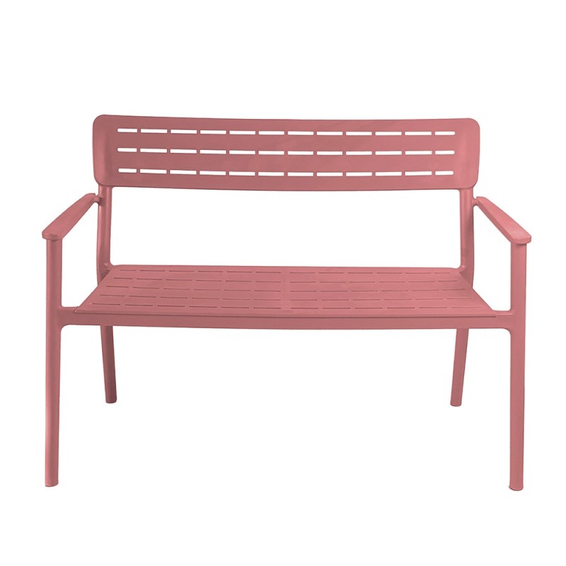 Παγκάκι πλαστικό Nextdeco κοραλί PP UV protection Υ83×116,8×60εκ.