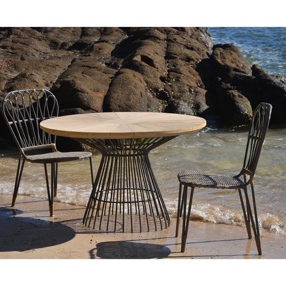 Τραπέζι Nextdeco Kai ξύλο teak Υ78x∅120εκ.