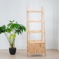 Ραφιέρα με ντουλάπι Nextdeco Natural μασίφ ξύλο Y180x60x38εκ.