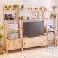 Γραφείο Ραφιέρα Nextdeco Natural μασίφ ξύλο Y180x60,1x40,5εκ.