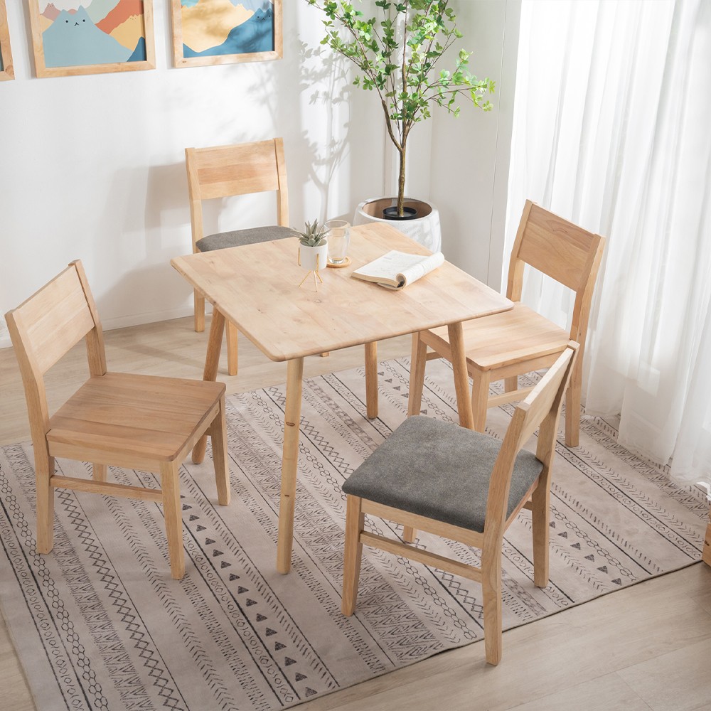 Τραπέζι Nextdeco Natural μασίφ ξύλο Υ75,5x80x80εκ.