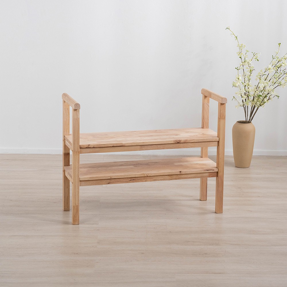 Παπουτσοθήκη παγκάκι Nextdeco Natural μασίφ ξύλο Υ70,5x90x34εκ.