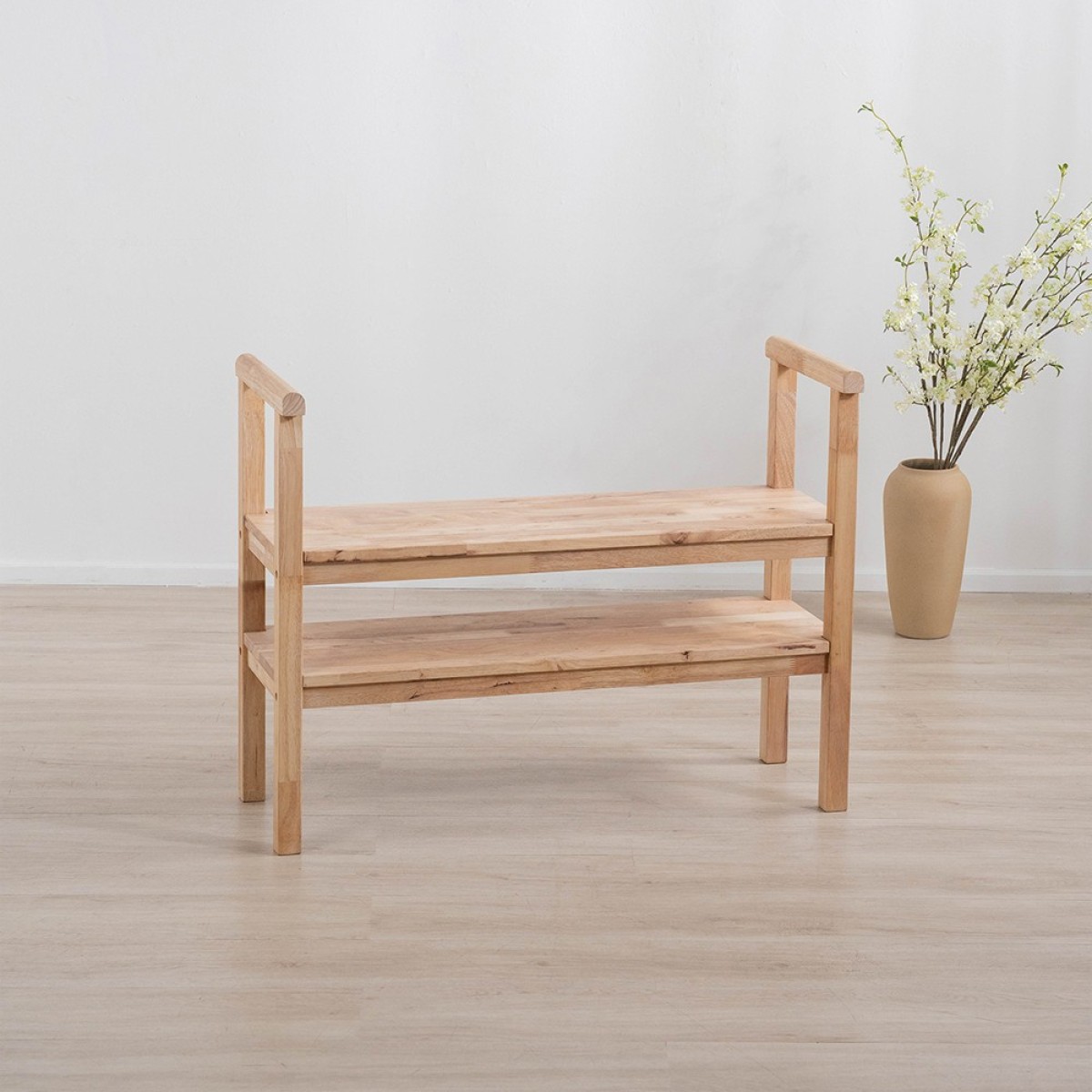 Παπουτσοθήκη παγκάκι Nextdeco Natural μασίφ ξύλο Υ70,5x90x34εκ.