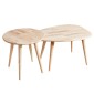 Τραπεζάκια σαλονιού σετ 2 Nextdeco Natural μασίφ ξύλο Υ38,5x70x49,5εκ - Y43xØ45εκ.
