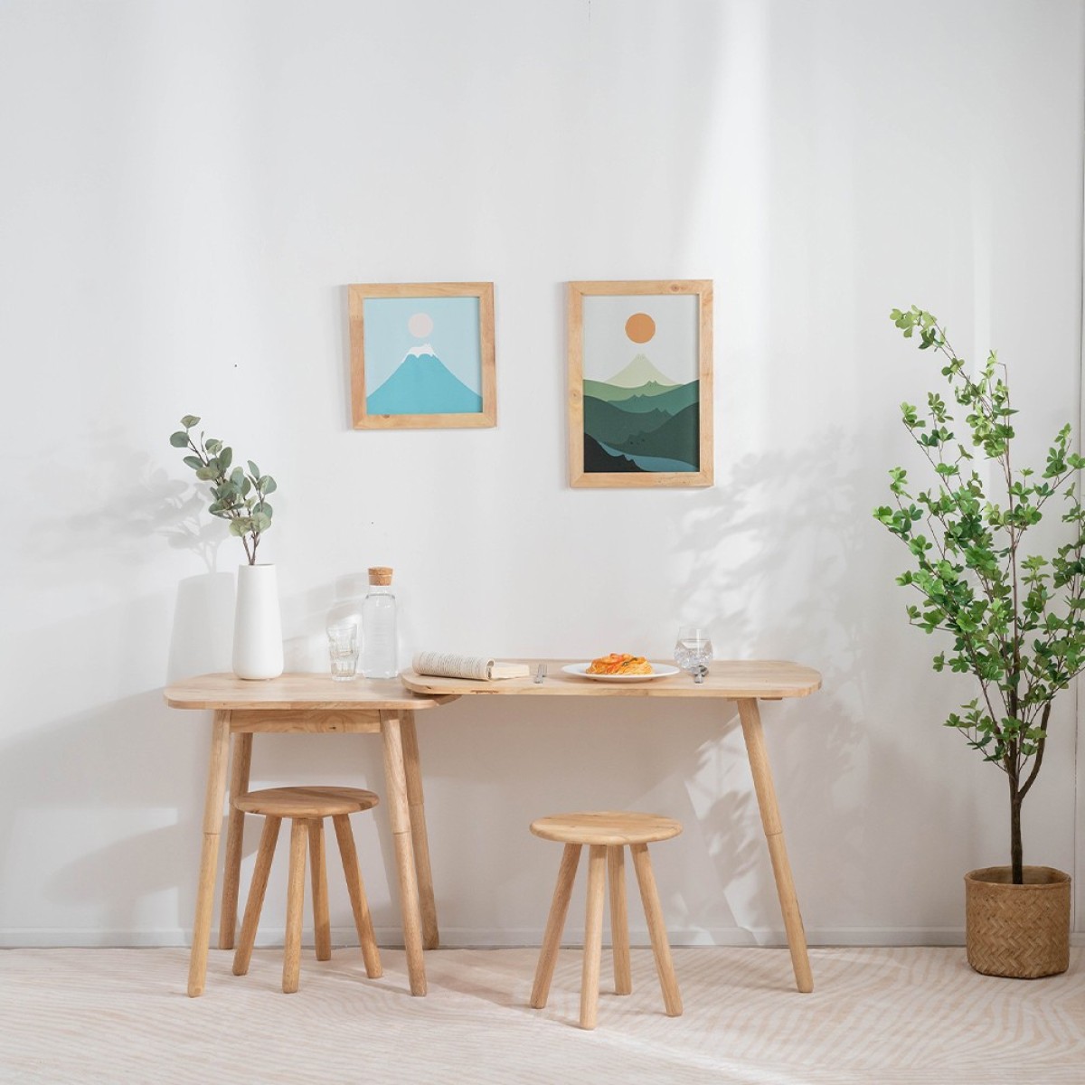 Σκαμπό Nextdeco Natural μασίφ ξύλο Υ46,5xØ34,5εκ.
