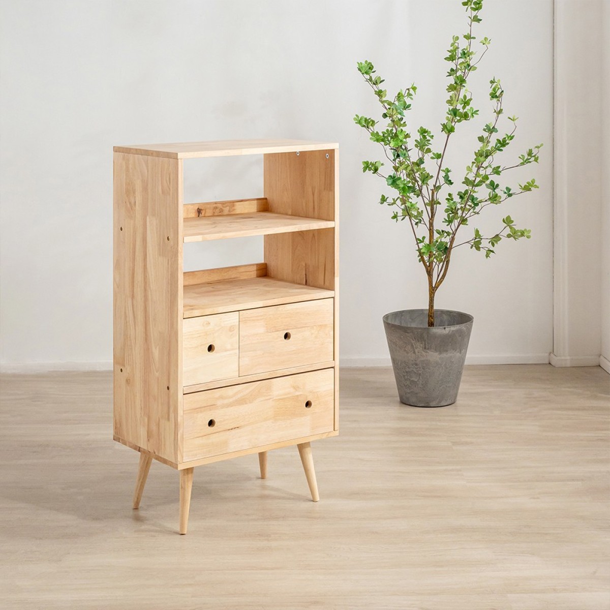 Ραφιέρα με συρτάρια Nextdeco Natural μασίφ ξύλο Υ115x60x40εκ.