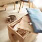 Σπιτάκι γάτας- τραπέζι βοηθητικό Nextdeco Natural μασίφ ξύλο Υ47x73x35εκ.