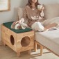 Σπιτάκι γάτας- τραπέζι βοηθητικό Nextdeco Natural μασίφ ξύλο Υ47x73x35εκ.