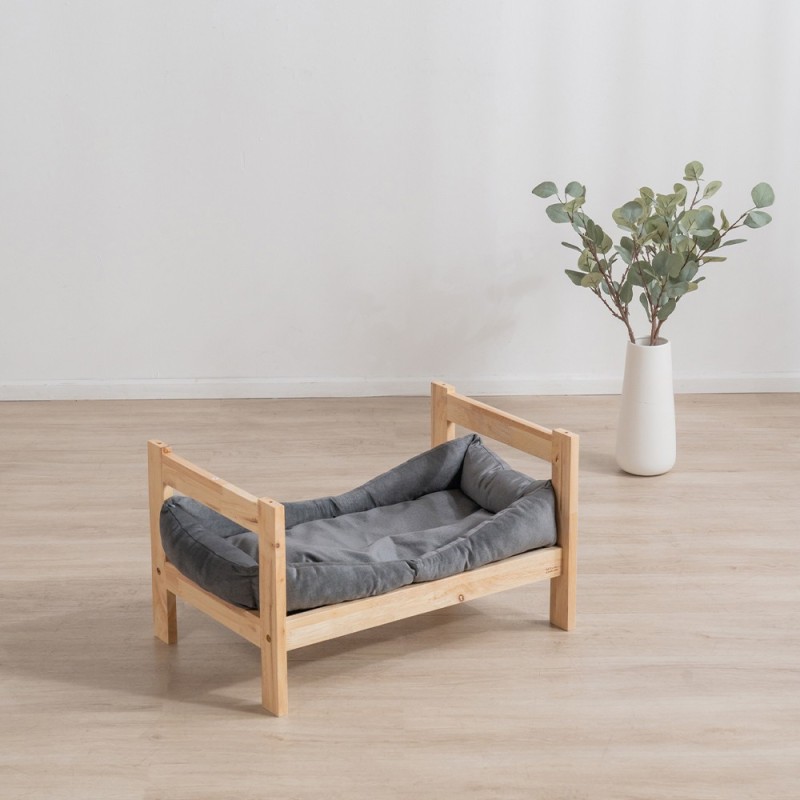 Κρεβάτι γάτας σκύλου Nextdeco Natural μασίφ ξύλο Υ35x60x40εκ.