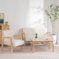 Πολυθρόνα Nextdeco Natural μασίφ ξύλο λευκή Υ78,5x58x72,5εκ.