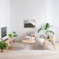Καναπές διθέσιος Nextdeco Natural μασίφ ξύλο λευκός Υ78,5x127,6x72,5εκ.