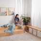 Ξύλινο παγκάκι με 2 θέσεις αποθήκευσης Nextdeco Natural Υ39x40x80εκ.