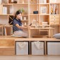 Ξύλινο παγκάκι με 2 θέσεις αποθήκευσης Nextdeco Natural Υ39x40x80εκ.