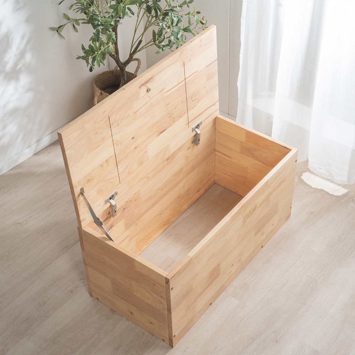 Ξύλινο παγκάκι- μπαούλο Nextdeco Natural Υ39x40x80εκ.