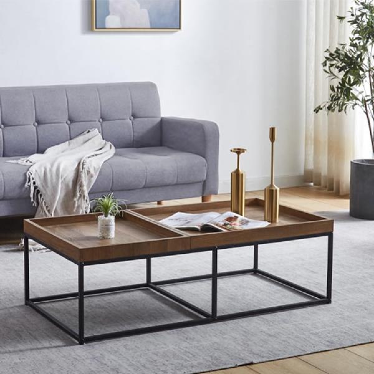 Τραπέζι Nextdeco επιφάνεια από MDF Υ40x110x60εκ.