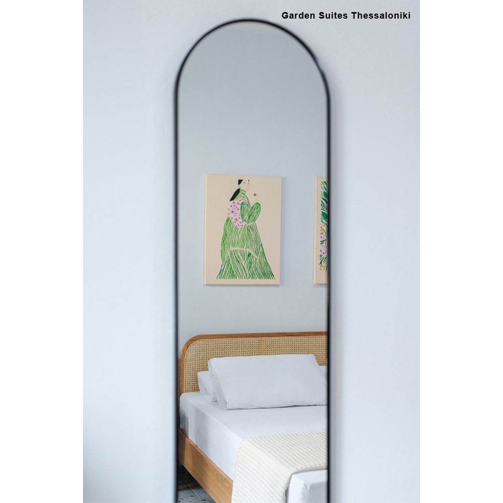 Καθρέφτης επιτοίχιος οβάλ Nextdeco μαύρο μεταλλικό πλαίσιο 40x150εκ