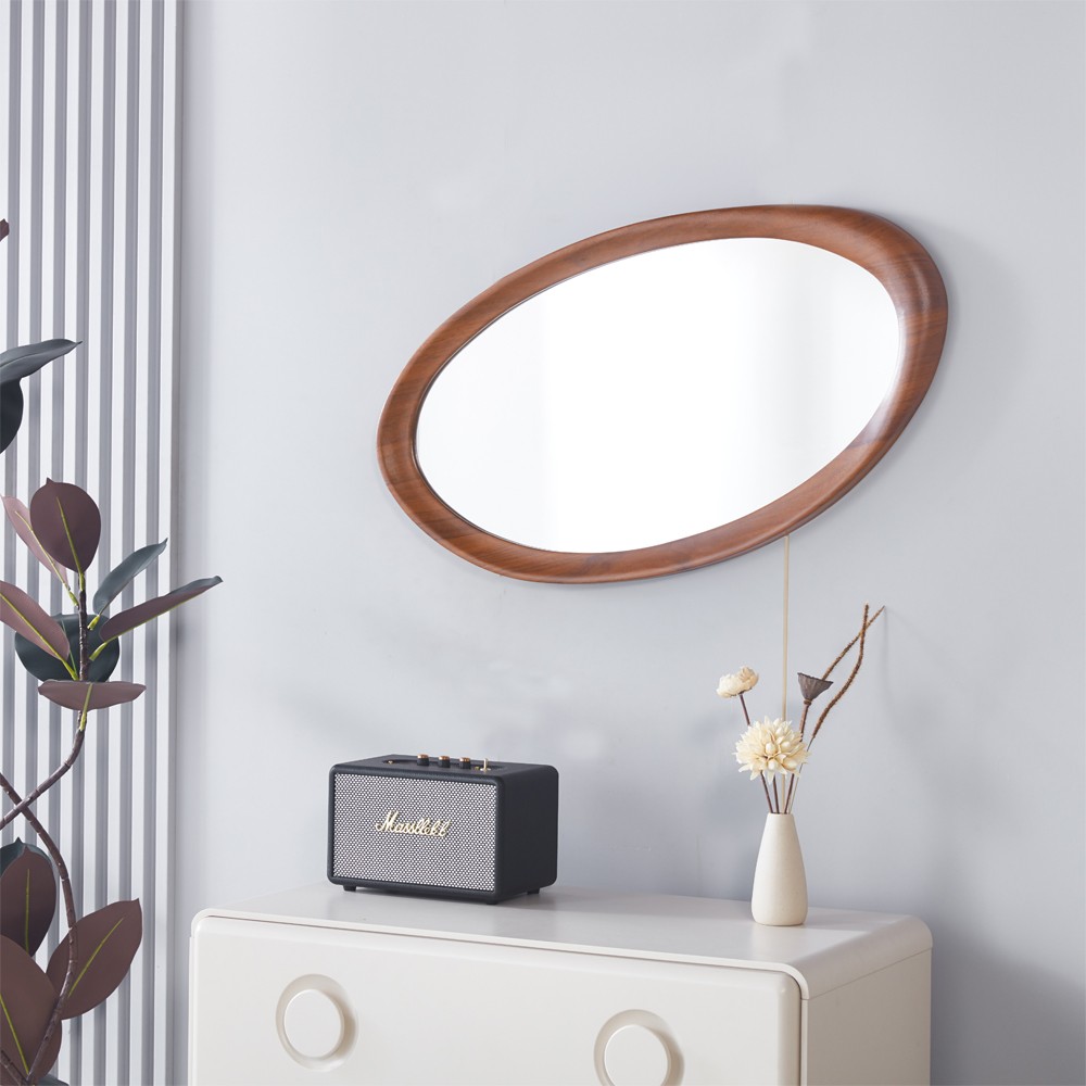 Καθρέφτης επιτοίχιος Nextdeco 81x45εκ. πλαίσιο MDF - PVC σκούρο χρώμα