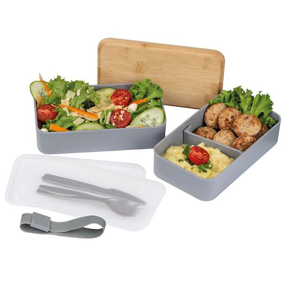 Lunch Box eco με σετ μαχαιροπίρουνα 18,6x10,6x9,8εκ.