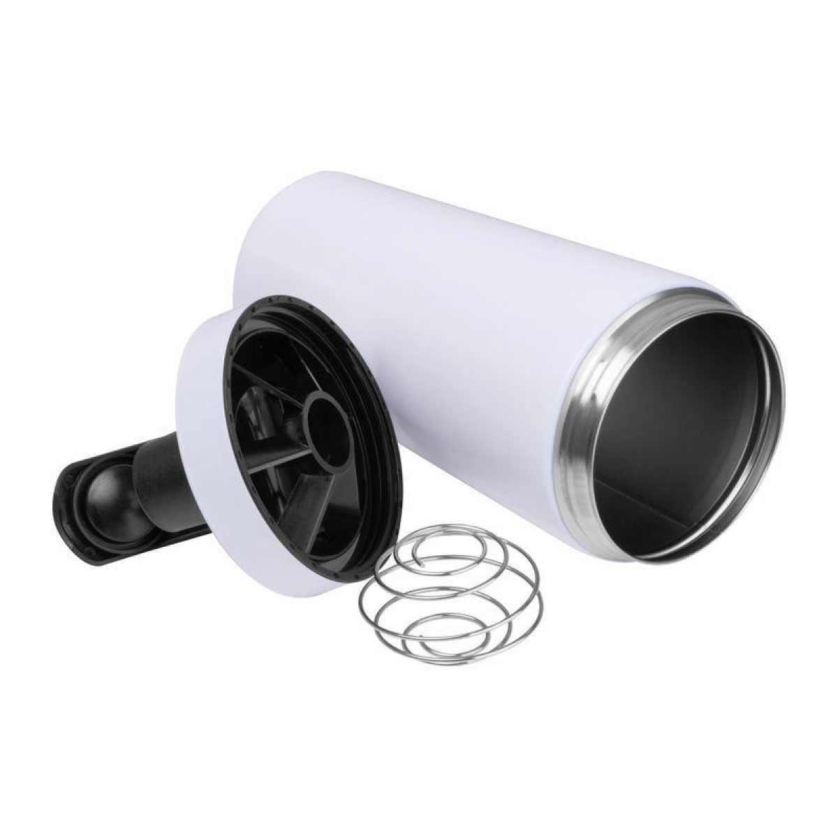 Shaker πρωτεΐνης ανοξείδωτο 750ml λευκό