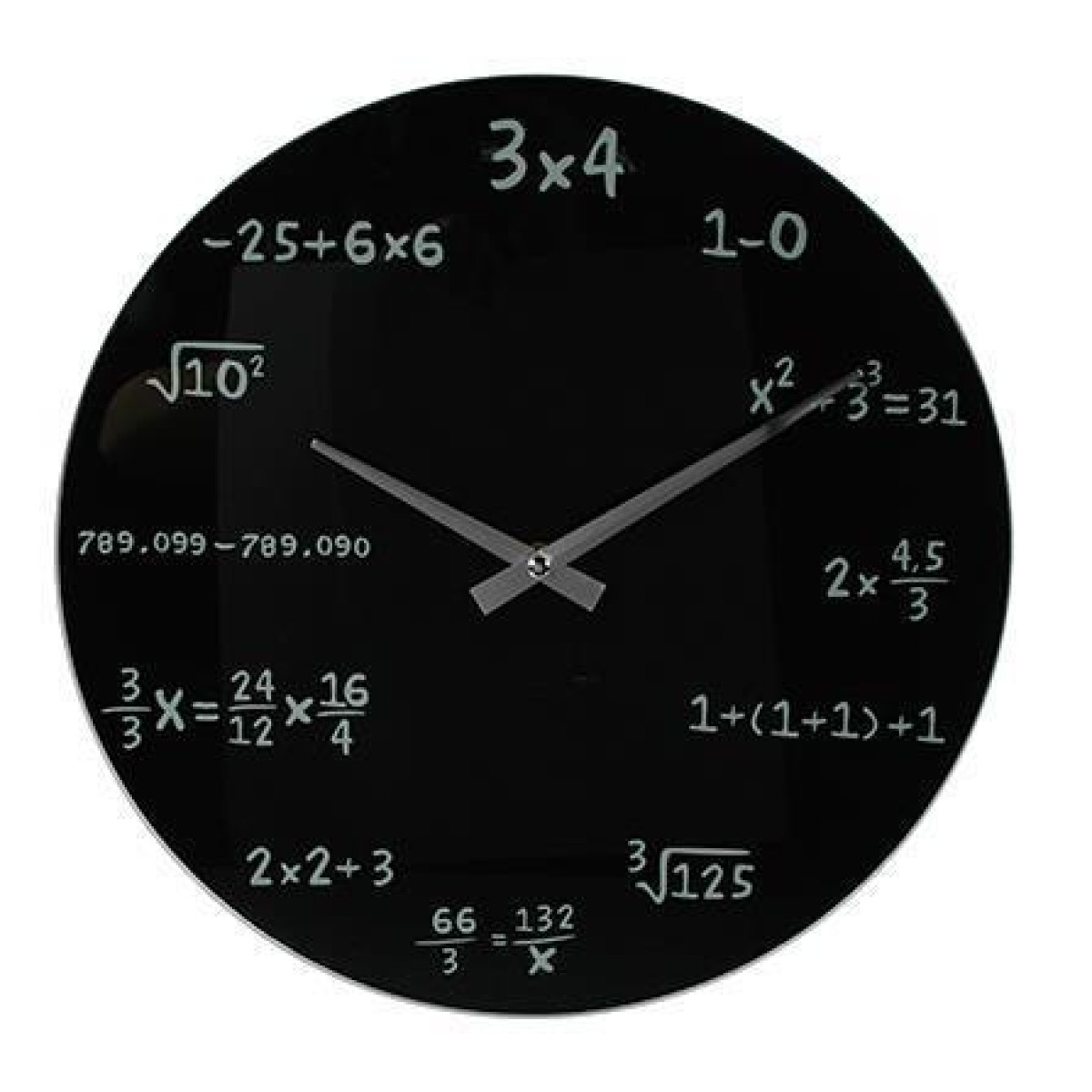 Ρολόι τοίχου γυάλινο μαύρο "mathematic" Ø35εκ.