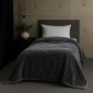 Κουβέρτα μονή γκρι βελουτέ από 100% polyester 150x220εκ.