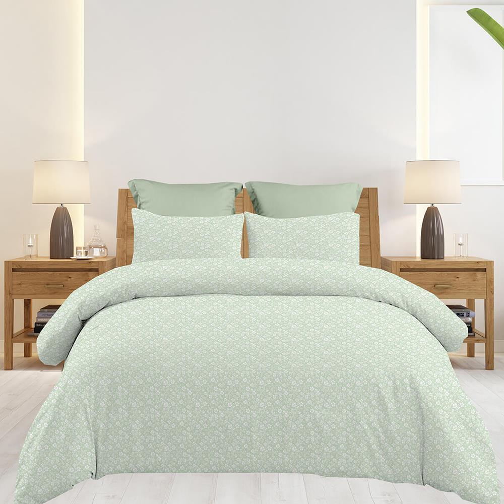 Σετ υπέρδιπλα σεντόνια Emily olive από 100% βαμβάκι 245x260εκ.