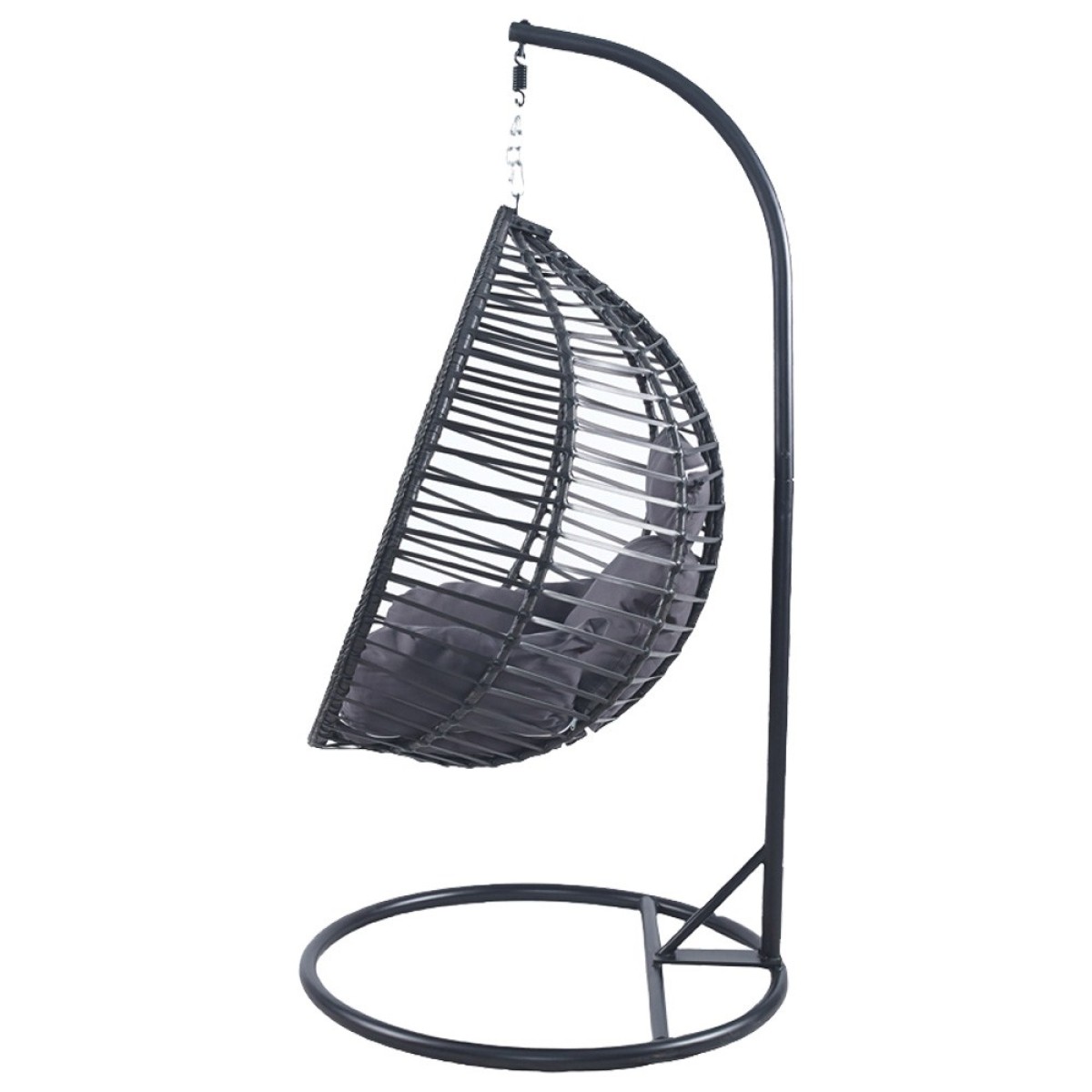 Κρεμαστή Κούνια Nextdeco Nadin rattan με γκρι μαξιλάρια Υ110x118x68εκ.