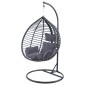 Κρεμαστή Κούνια Nextdeco Nadin rattan με γκρι μαξιλάρια Υ110x118x68εκ.
