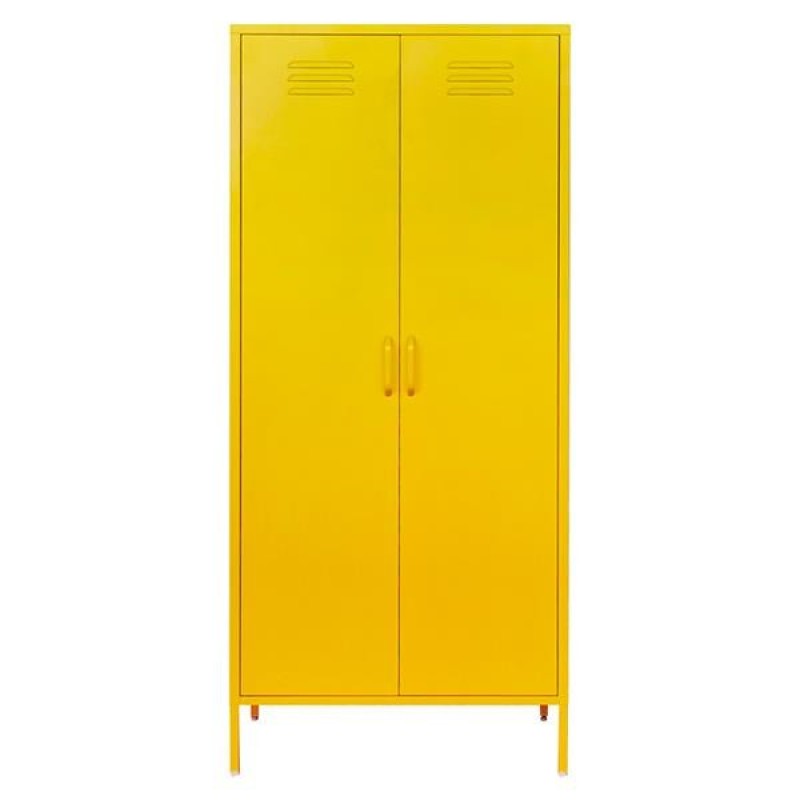 Ντουλάπα μεταλλική Nextdeco δίφυλλη κίτρινη Υ170x76x50εκ.