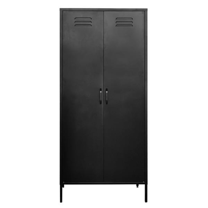 Ντουλάπα μεταλλική Nextdeco δίφυλλη μαύρη Υ170x76x50εκ.