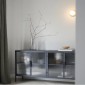 Έπιπλο τηλεόρασης μεταλλικό Nextdeco με ανοιγόμενες πόρτες μαύρο Υ90x150x35εκ.