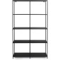 Ραφιέρα μεταλλική Nextdeco με 4 ράφια μαύρη Υ175x100x36εκ.