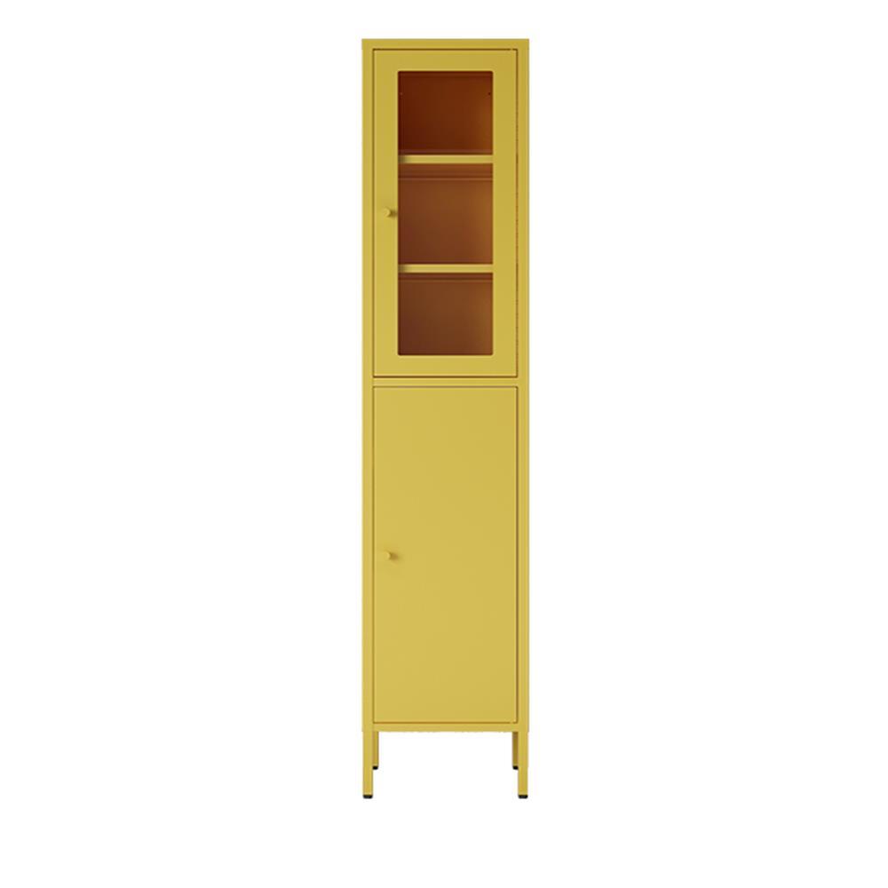 Ντουλάπι μεταλλικό Nextdeco με 2 πόρτες κίτρινο Υ180x35x30εκ.