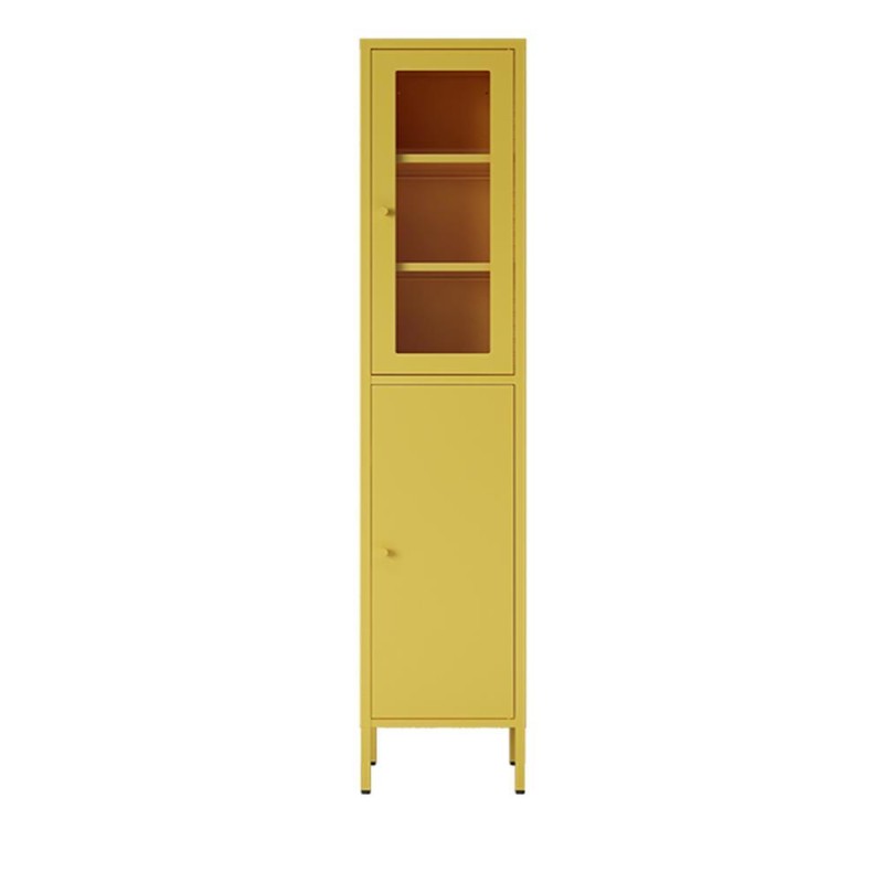 Ντουλάπι μεταλλικό Nextdeco με 2 πόρτες κίτρινο Υ180x35x30εκ.