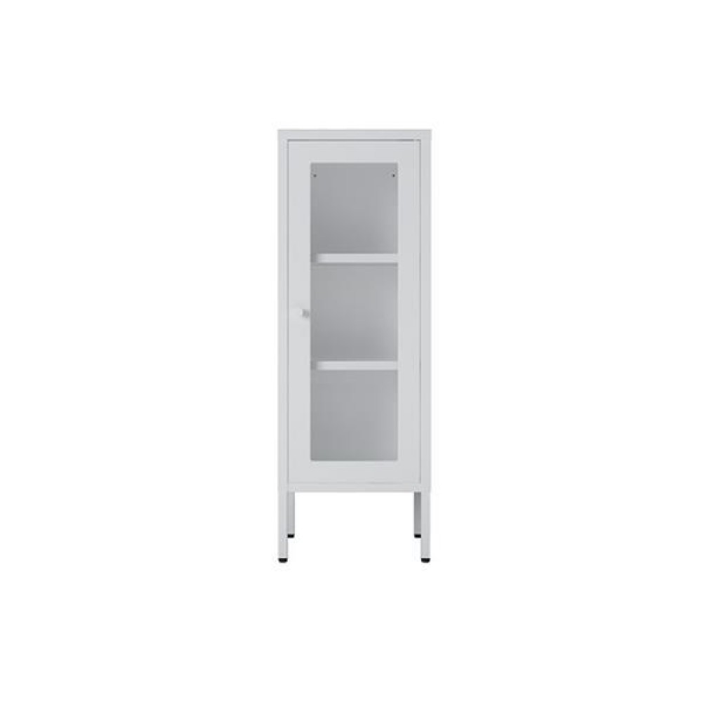 Ντουλάπι μεταλλικό Nextdeco γυάλινο λευκό Υ102x40x40εκ.