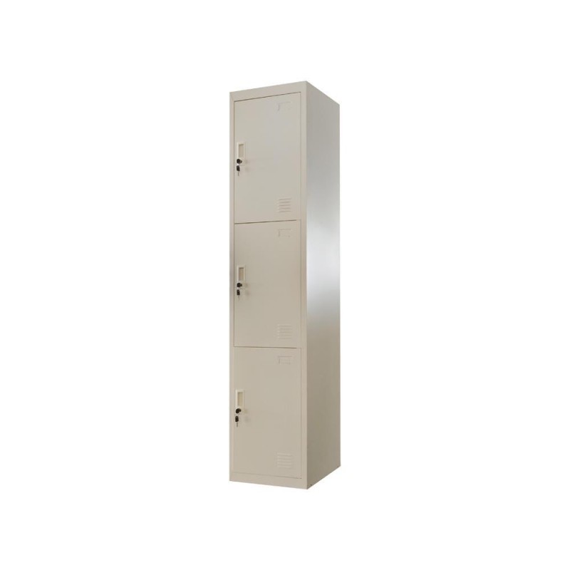Φοριαμός - Μεταλλική ντουλάπα Nextdeco 3 ντουλάπια με κλειδιά Υ185x38x45εκ βάθος.