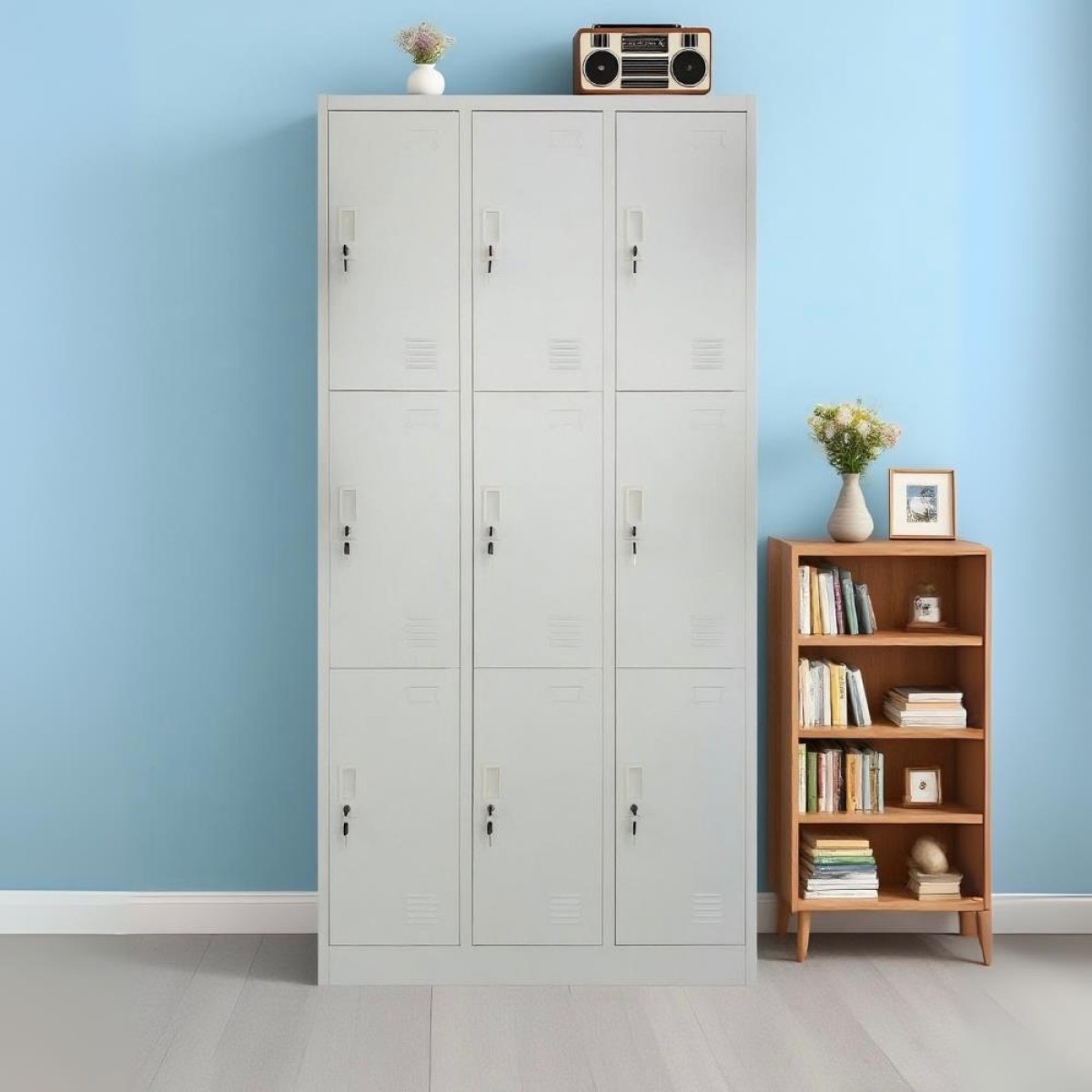 Φοριαμός - Μεταλλική ντουλάπα Nextdeco 9 ντουλάπια με κλειδιά Υ185x90x40εκ βάθος.