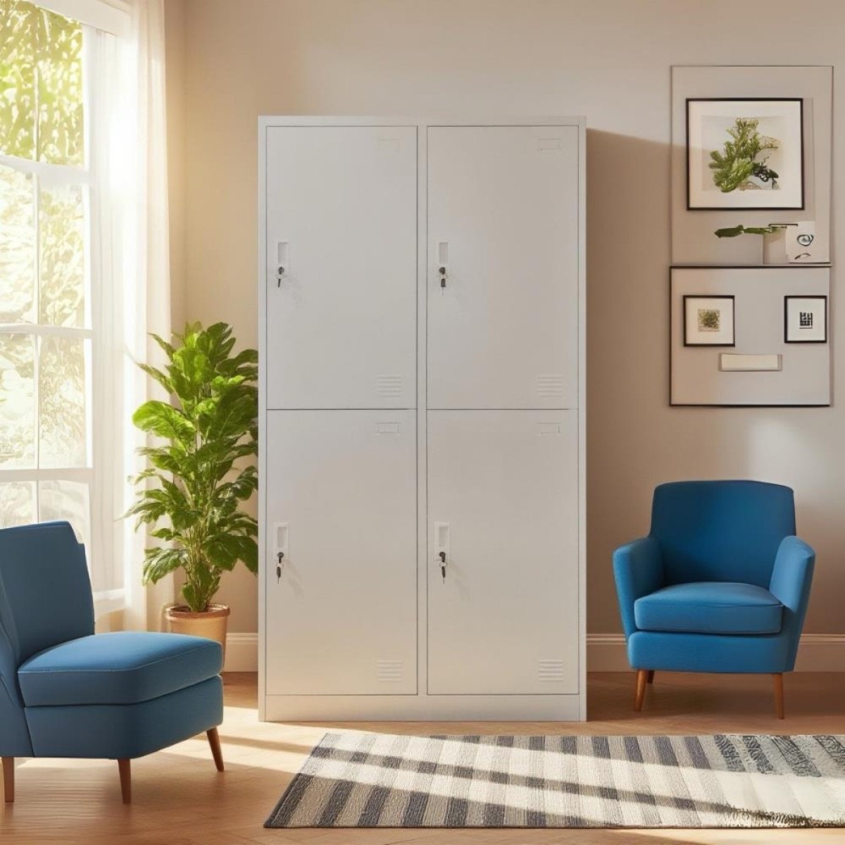 Φοριαμός - Μεταλλική ντουλάπα Nextdeco 4 ντουλάπια με κλειδιά Υ185x90x45εκ βάθος.