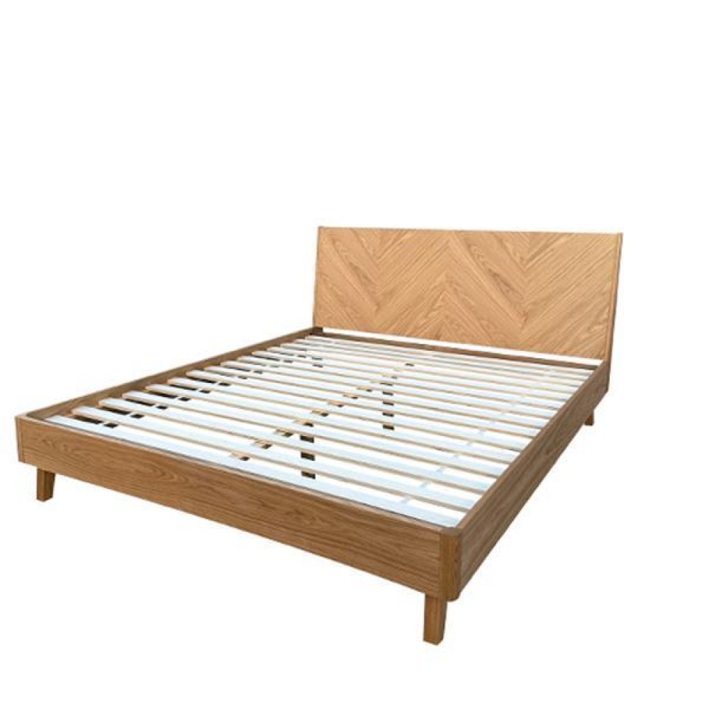 Κρεβάτι διπλό Nextdeco Stanley για στρώμα 160x200εκ. σε φυσικό χρώμα Υ90x168x210εκ.