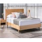 Κρεβάτι διπλό Nextdeco Stanley για στρώμα 160x200εκ. σε φυσικό χρώμα Υ90x168x210εκ.