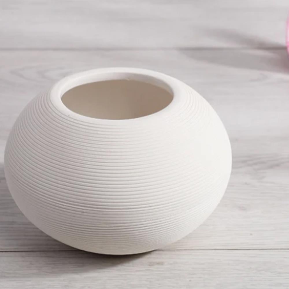 Βάζο κεραμικό λευκό Υ10,5x∅14,5εκ.